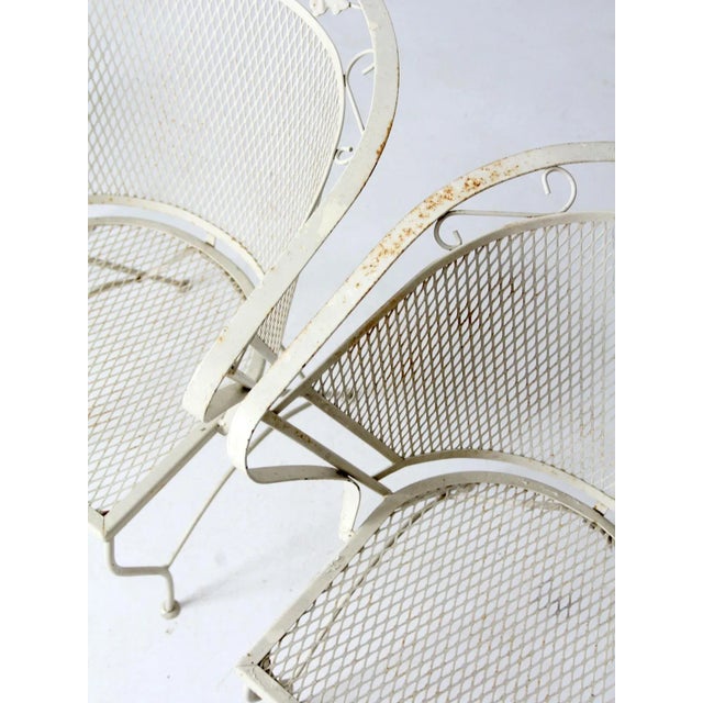 Mid-Century Wrought Iron & Mesh Patio Set of 6 For Sale - Image 11 of 12