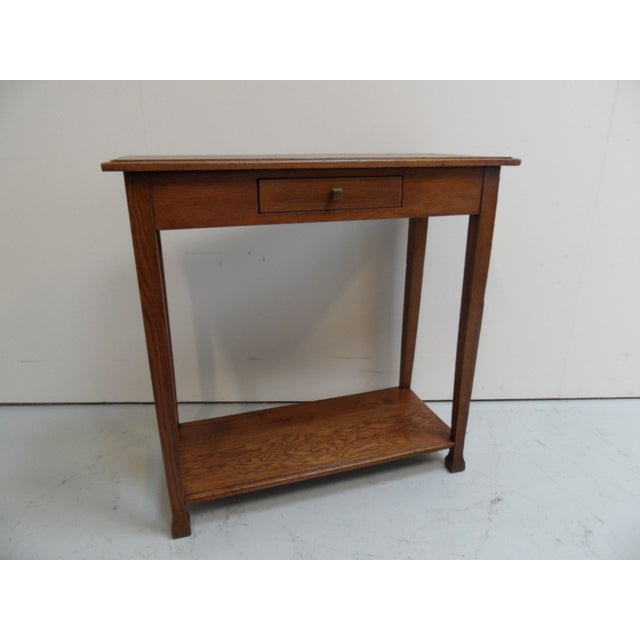 Antique Oak Side Table with Drawer, 1890s For Sale - Image 4 of 12