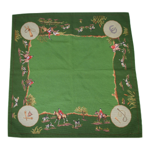 Hand Needlepoint Fox Hunt Bridge Table Cover (Nwt)