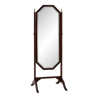 English Regency Style Mahogany Cheval Dressing Mirror For Sale