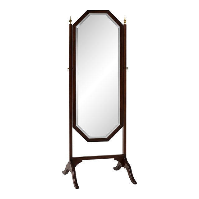 English Regency Style Mahogany Cheval Dressing Mirror For Sale