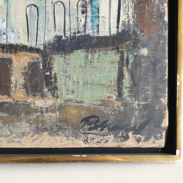 Atmospheric oil on canvas depicting an architectural view of Florence, attributed to a late 19th to early 20th century...