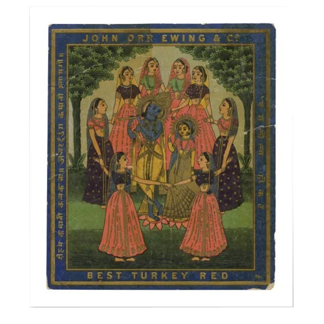 Vintage Dancing Ladies Indian Trade Label Print For Sale