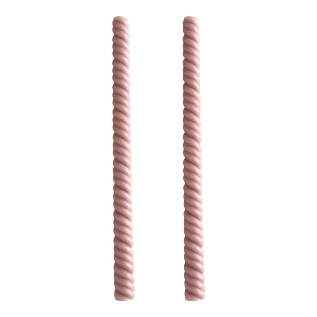 Helix Taper Beeswax Candles in Rosewater - a Pair For Sale