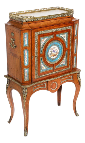 Antique French Ormolu Pier Cabinet with Sevres Plaques, 19th Century