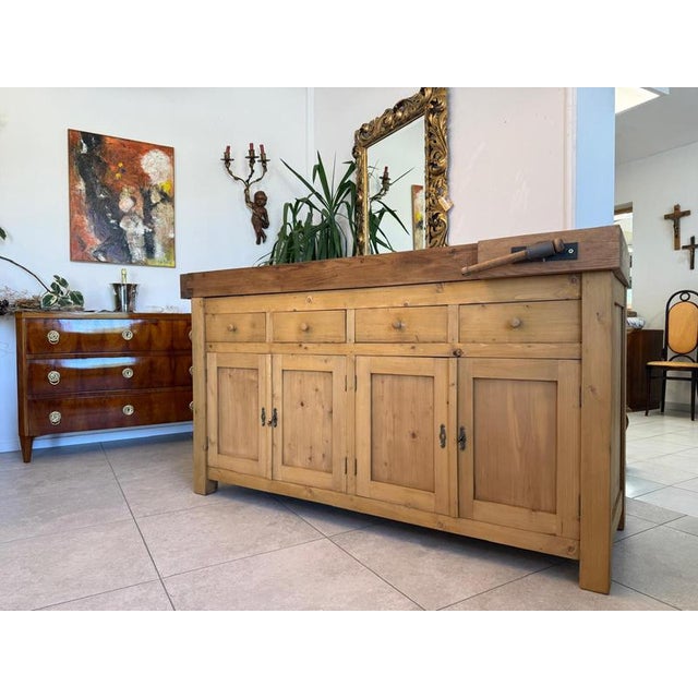 Apothecary Drawer Workbench in Pine For Sale - Image 3 of 18
