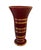 Art Deco Red and Gold Ceramic Trumpet Vase by Blanche Letalle for Saint-Clement (27 x 15 cm / 10.6 x 5.9 in), Oxblood...