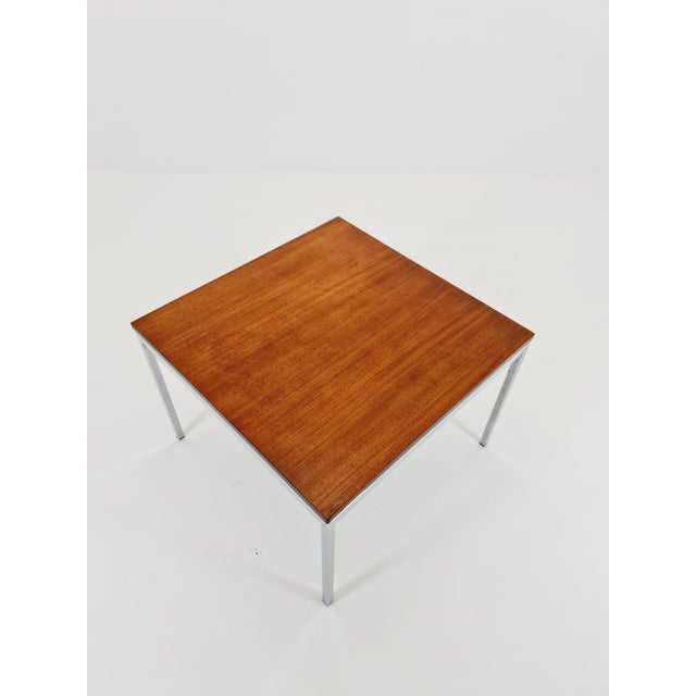 German Teak Coffee Table with Chrom Legs from Knoll International, 1960s For Sale - Image 6 of 13