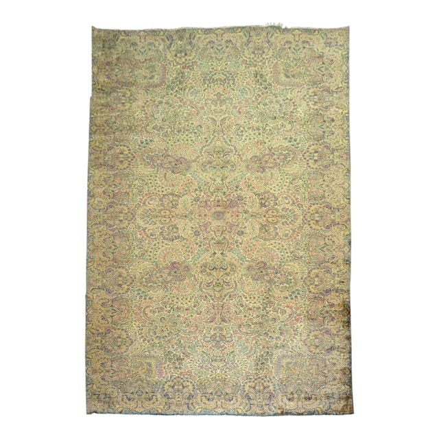 Superfine Oversize Silver Blue Pink Raspberry Palace Size Persian Kerman Rug For Sale