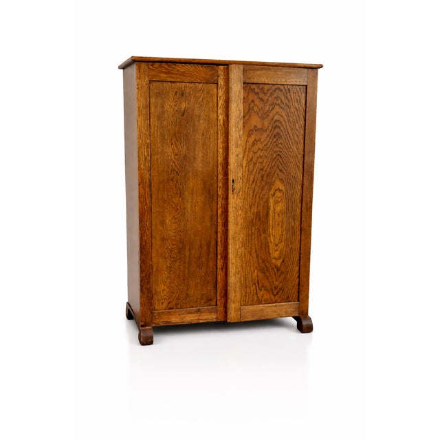 Rustic Large Antique Hardwood Wardrobe / Armoire. Vintage Early 1900s. For Sale - Image 3 of 3