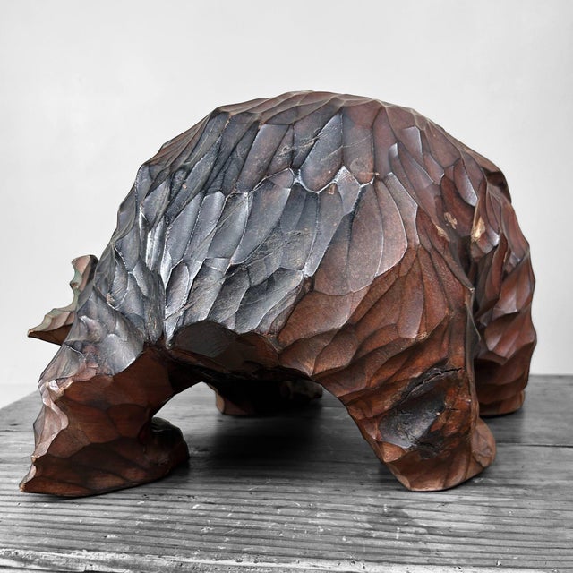 Japanese Hand-Carved Wooden Bear, 1950s For Sale - Image 15 of 18
