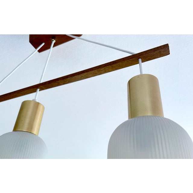 Danish Pendant Light in Glass and Teak, 1960s For Sale - Image 14 of 18