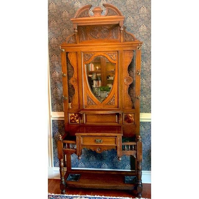 Walnut Hall Tree Chairish