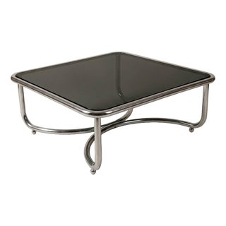 Locus Solus Coffee Table in Chromed Steel and Glass by Gae Aulenti for Poltronova, 1960s For Sale
