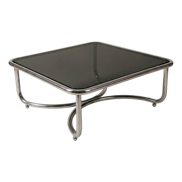 Locus Solus Coffee Table in Chromed Steel and Glass by Gae Aulenti for Poltronova, 1960s For Sale