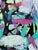 "Beach Days" Large Coastal Modern Statement Painting in Aqua and Teal With Magenta Accents For Sale - Image 12 of 13