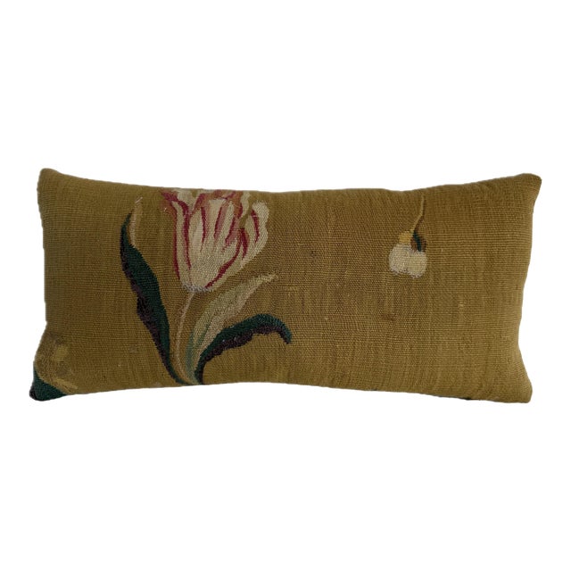 Circa 1850 French Aubusson Tulip & Blossom Pillow For Sale