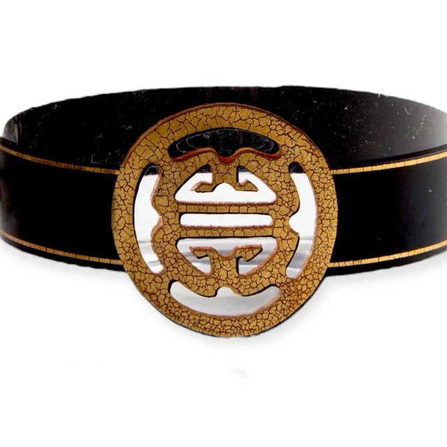 Vintage Set of Cera Lowball Glasses With Gold Shou Symbol For Sale In Raleigh - Image 6 of 11