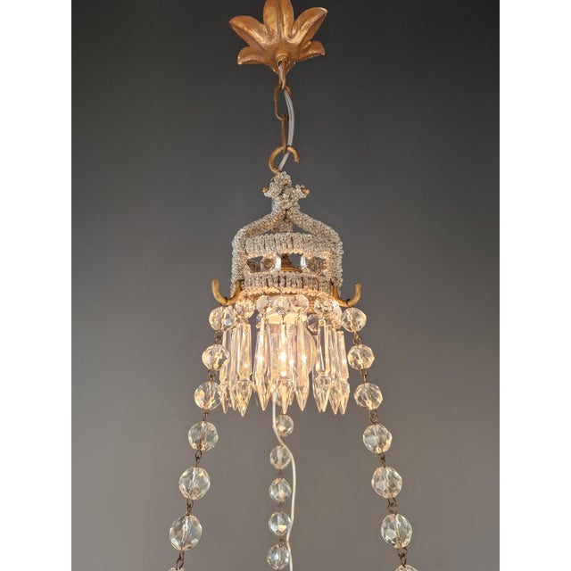 Antique Closed Crystal Body Sphere Basket Chandelier Bohemian For Sale - Image 12 of 13
