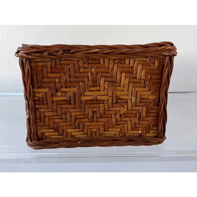 Boho Chic Woven Rattan Bamboo Desk Organizer For Sale In Miami - Image 6 of 9