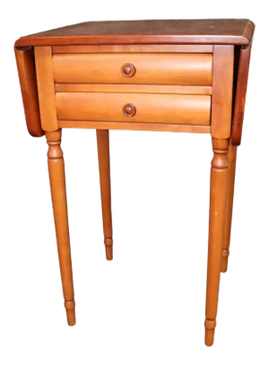 Sheraton Style Benchmade Maple Drop Leaf Nightstand