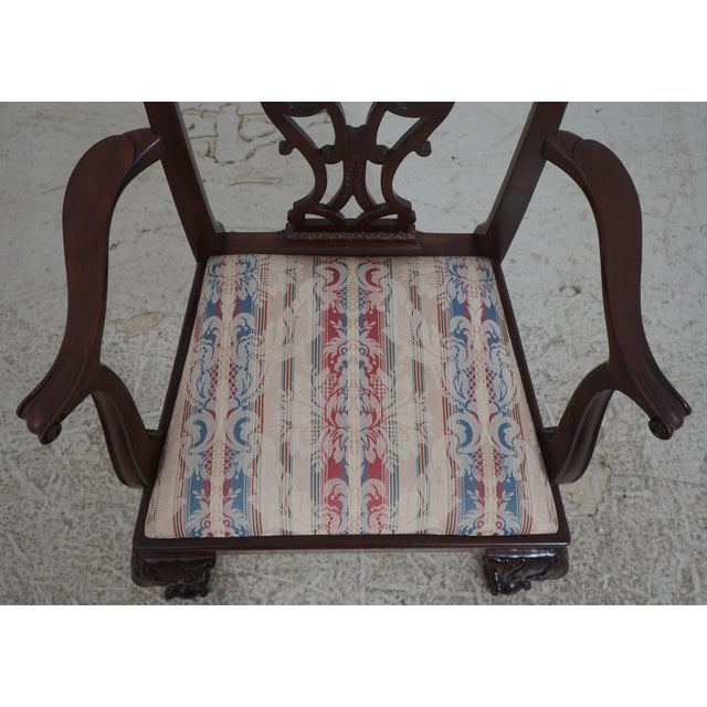 Pair Baker Ball & Claw Rococo Mahogany Armchairs For Sale - Image 10 of 18