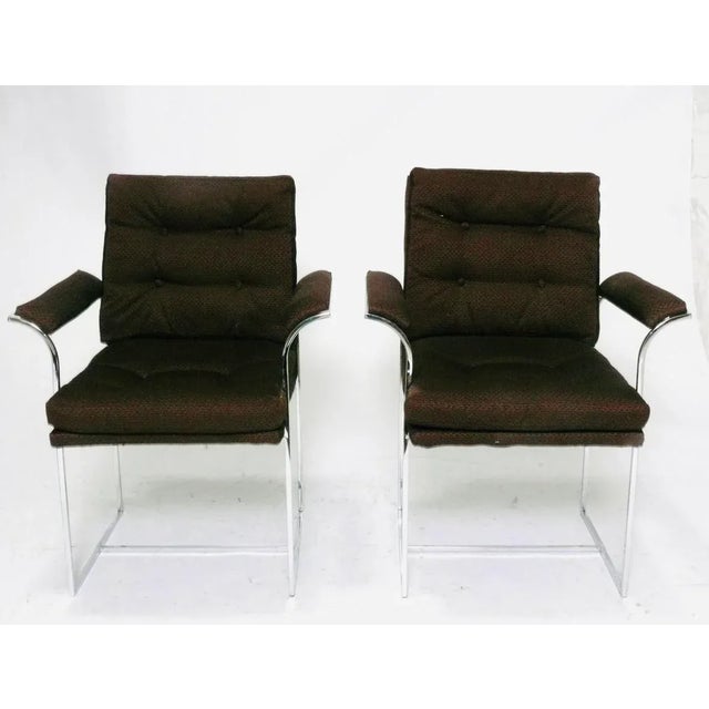 Mid-Century Modern 1960s Chrome Mid-Century Modern Dining Chairs Attributed to Milo Baughman- Set of 6 For Sale - Image 3 of 5