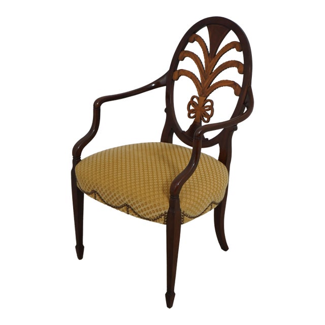 Karges Inlaid Mahogany Hepplewhite Armchair For Sale