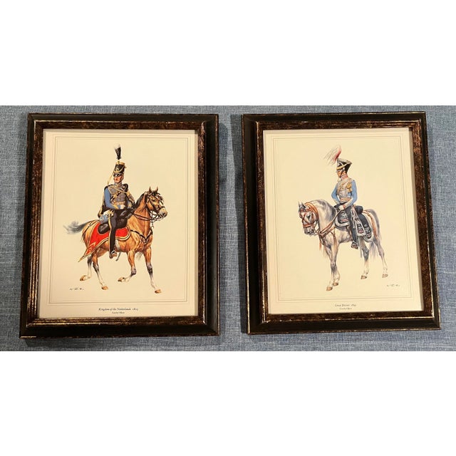 1960s Framed Prints of Military Dress Cavalry Officers - Great Britain 1845 and Kingdom of the Nethe For Sale In New York - Image 6 of 11