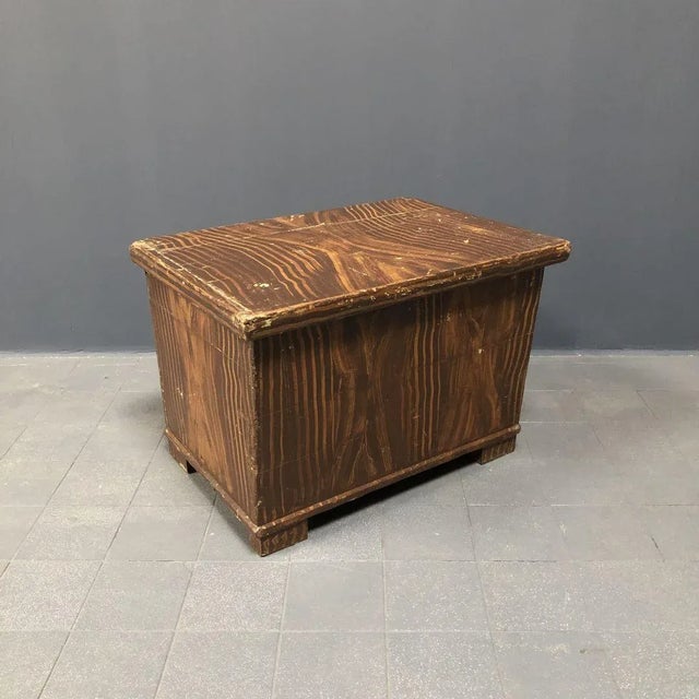 Antique Folk Art Chest with Stripe Motif For Sale - Image 4 of 14