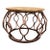 Vintage Round Wood & Metal Coffee Table For Sale