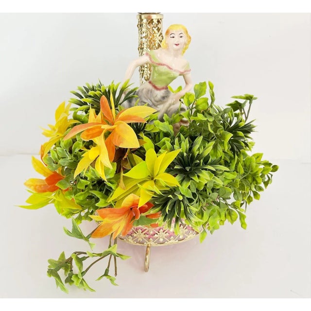 Seyei 1950s Figural Planter Lamp & Original Shade For Sale - Image 4 of 13