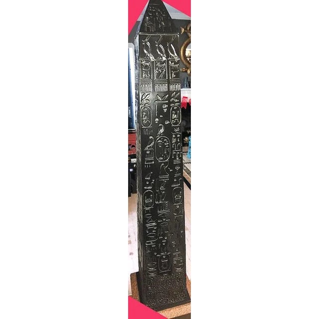 Stone Black Marble/Red Granite Obelisk For Sale - Image 7 of 10