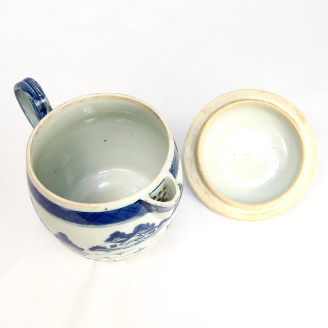 Antique Chinese Export Porcelain Canton Pattern Cider Jug With Lid For Sale - Image 10 of 18