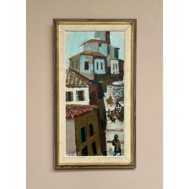 Original Swedish Oil on Canvas – “Southern Motif” by Bertil Wahlberg – Signed – Framed – 81 × 45 cm (31.9" × 17.7") A...