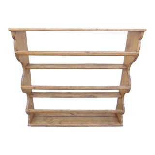 Antique English Pine Plate Rack For Sale