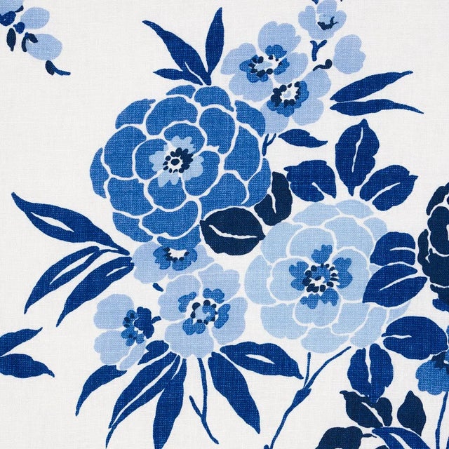 Mid-Century Modern Sample - Schumacher Valentina Floral Fabric in Blue For Sale - Image 3 of 4