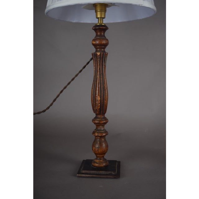 Wood Vintage French Country Turned Wood Table Lamps, 1950s, Set of 2 For Sale - Image 7 of 11