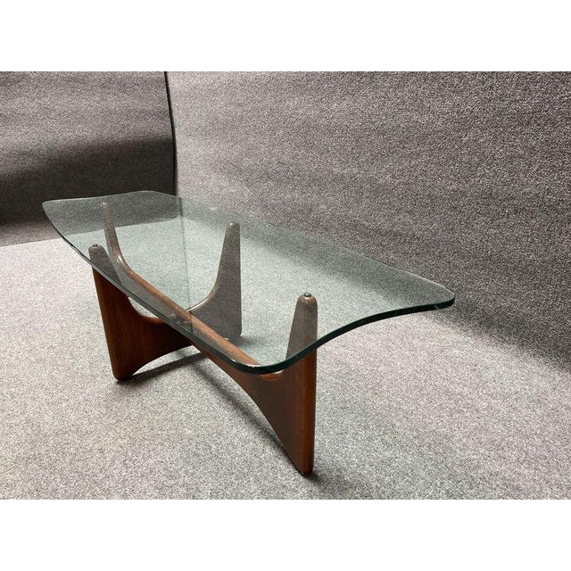 1970s MCM Stingray Wood and Glass Coffee Table in Manner of Adrian Pearsall "Stingray Table For Sale - Image 5 of 8