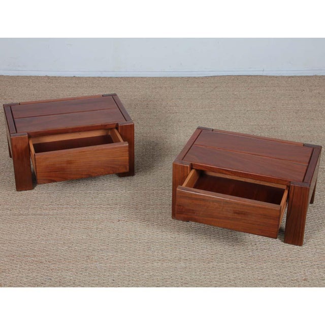 Elm Bedside Tables from Maison Regain, 1970, Set of 2 For Sale - Image 4 of 7