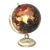 Black Old World 10" Tabletop Globe on Distressed Gold Metal Base 17" Tall For Sale