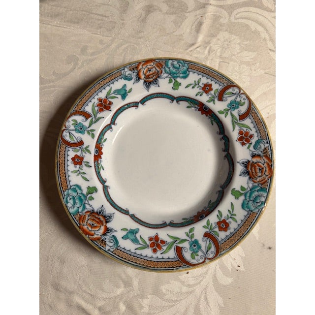 Antique Rimmed Soup Bowls, Transferware. Anthony Shaw? "Java" Set of 8 For Sale - Image 10 of 11