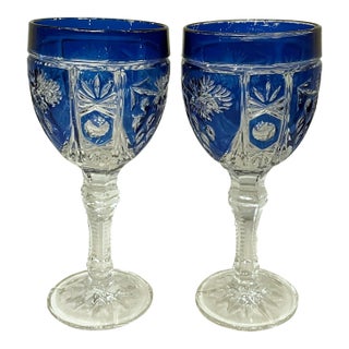 Mid 20th Century Pair of Anna Butte Bleikristall Goblets For Sale