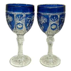 Mid 20th Century Pair of Anna Butte Bleikristall Goblets