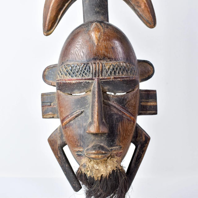 Early 20th Century Early 20th Century Djimini Ligbi Do Society Mask on Custom Stand Côte d'Ivoire For Sale - Image 5 of 13