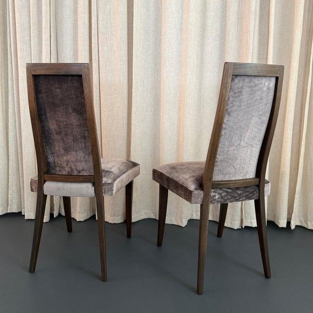 Harvey Probber Pair of Mid-Century Modern Highback Dining Chairs by Harvey Probber For Sale - Image 4 of 9