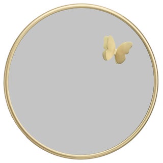 Butterfly Round Brass Wall Mirror by Richard Hutten For Sale