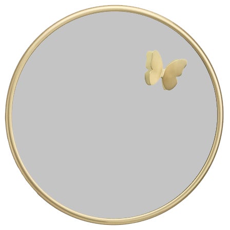 Butterfly Round Brass Wall Mirror by Richard Hutten For Sale