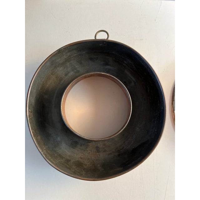 Vintage 1960s French Copper Mold and Strainer Set of 2 For Sale - Image 4 of 5