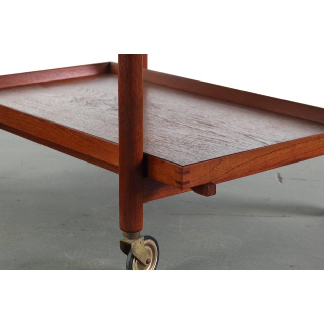 Expandable Danish Modern Bar Cart by Poul Hundevad, Denmark For Sale - Image 10 of 12